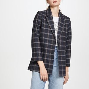 NWT Habitual Gray Wool Oversized Plaid Blazer